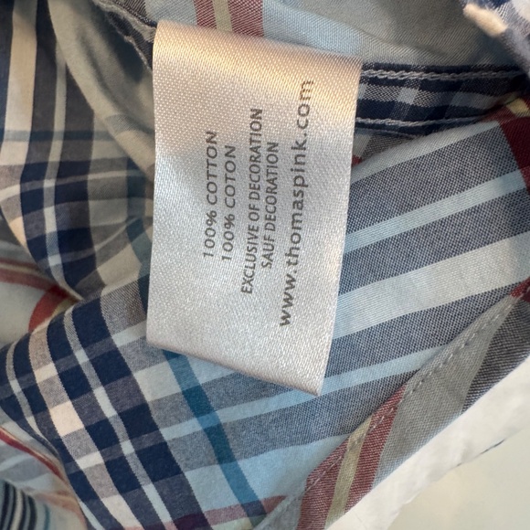 Thomas Pink Mens Plaid Buttondown Size M Casual - Picture 4 of 7